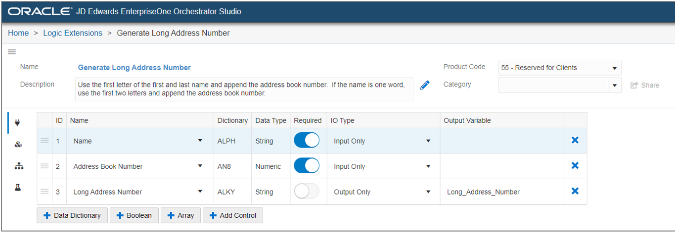 Logic Extension - Data Structure Tab 