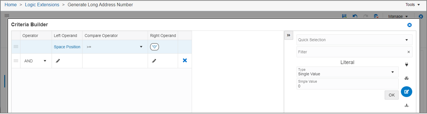 Logic Extension - Criteria Builder Window