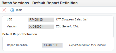 Default Report Definition Form