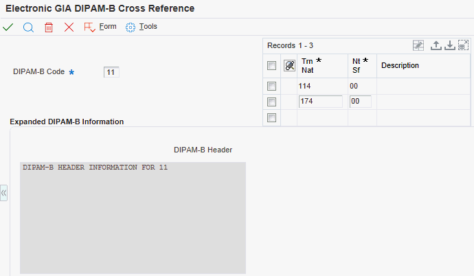 Electronic GIA DIPAM-B Cross Reference Form