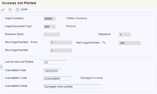 Invoices not Printed form