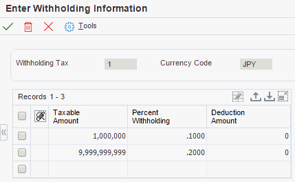 Enter Withholding Amount form.