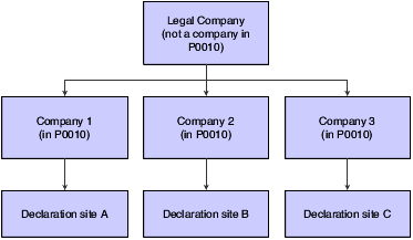 One-to-One Relationship Between Declaration Companies and Declaration Sites Process Flow.