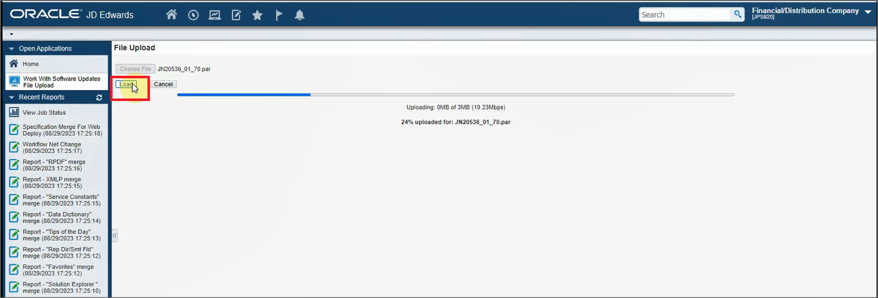 Work With Software Updates Form - File Upload