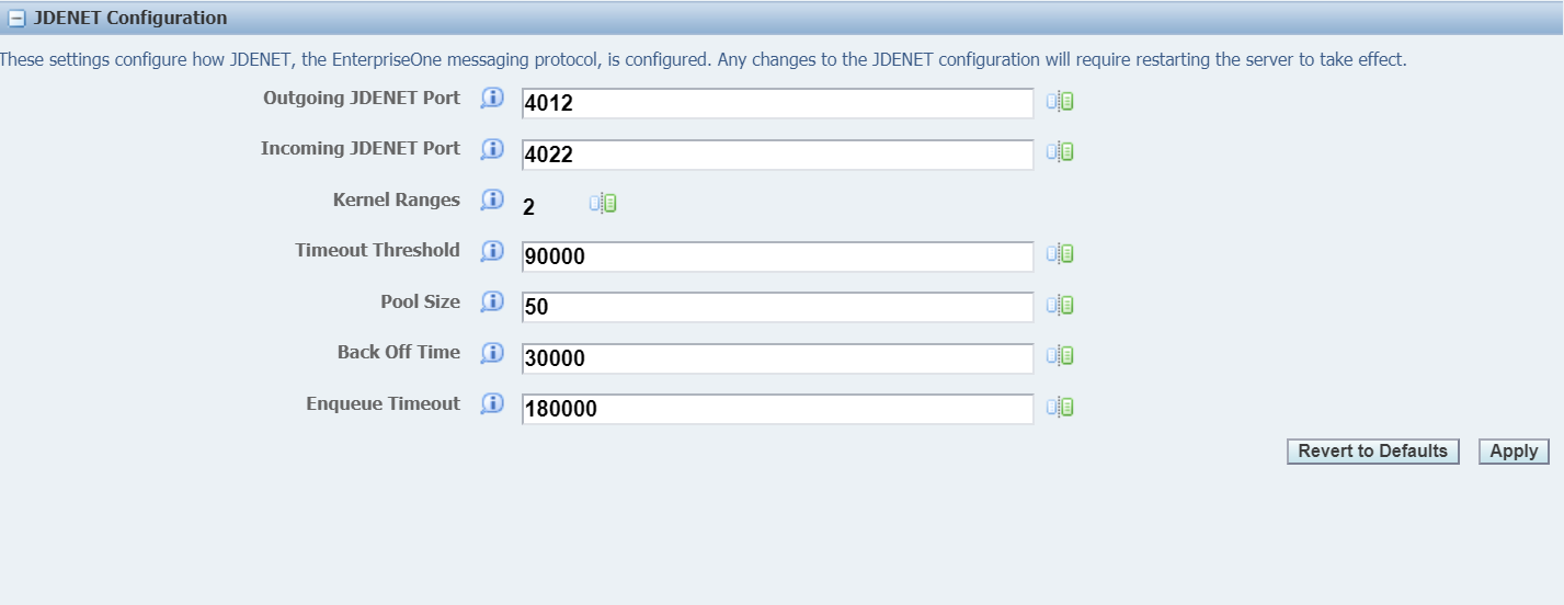 JDNET Configuration