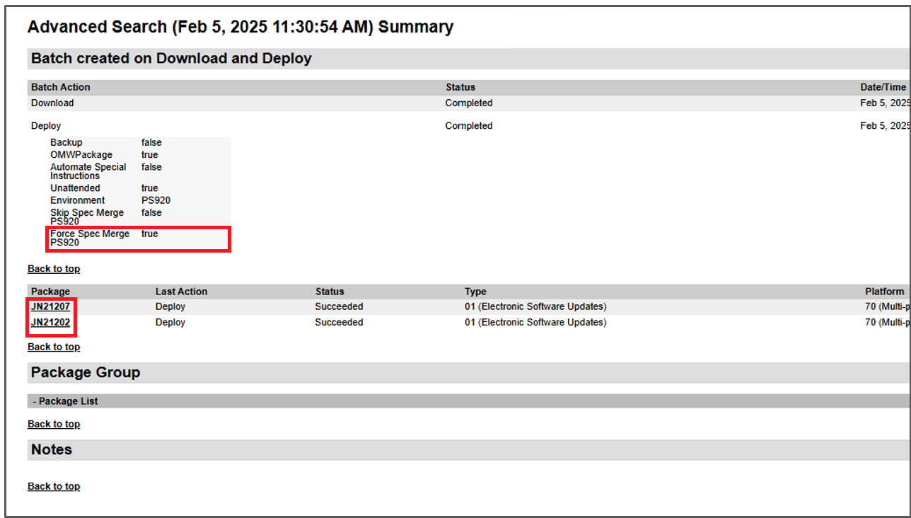 Advanced Search Summary Form