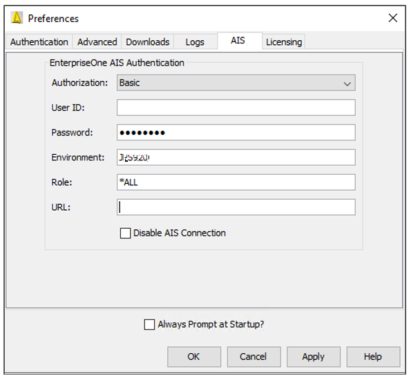 Preferences Form - AIS Tab