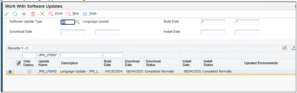 Work With Software Updates – Language Fix Populated