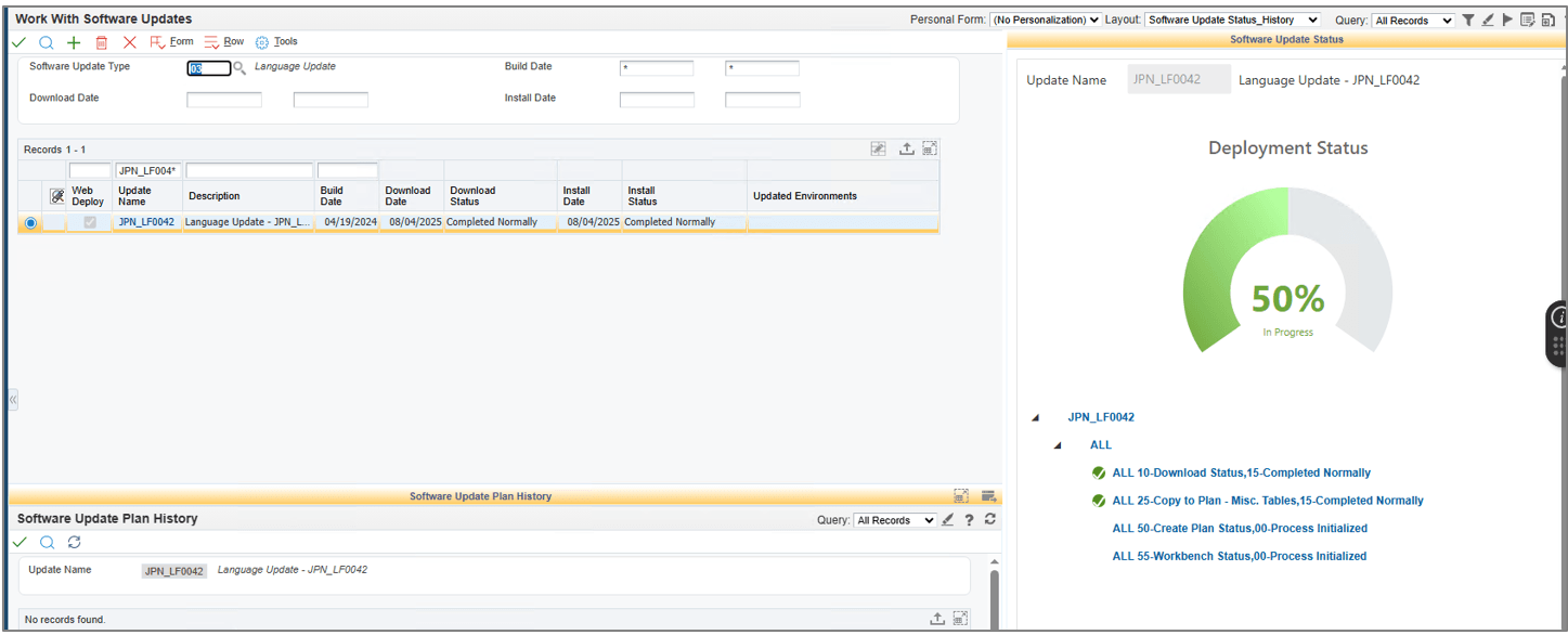 Work With Software Updates - Deployment Status Pane