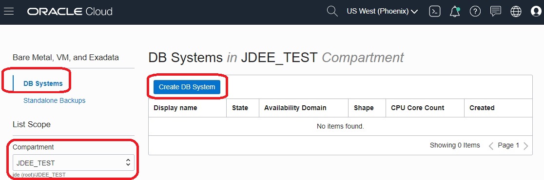DB Systems - Launch DB System