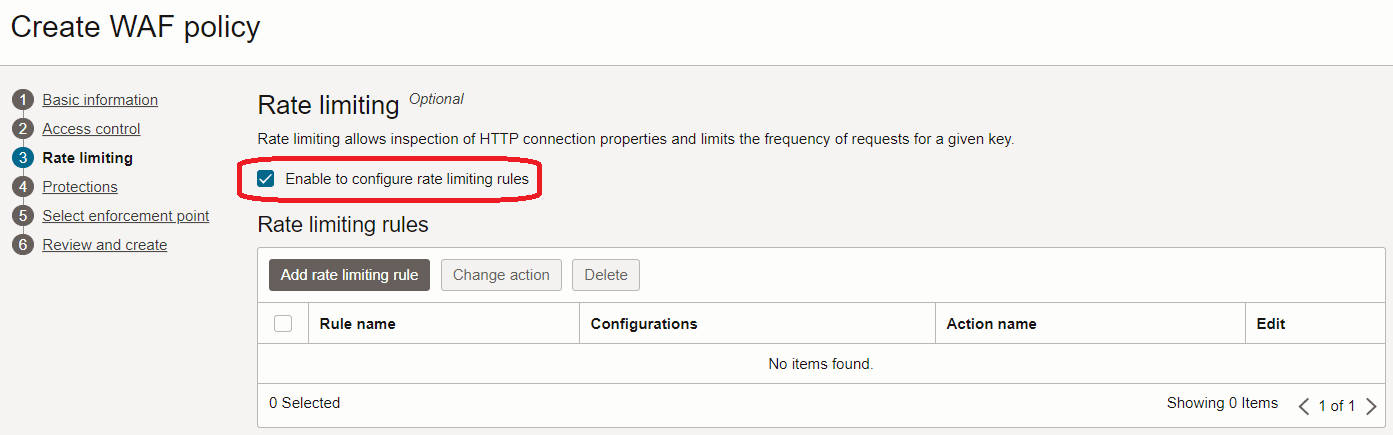 Create WAF Policy - Rate Limiting
