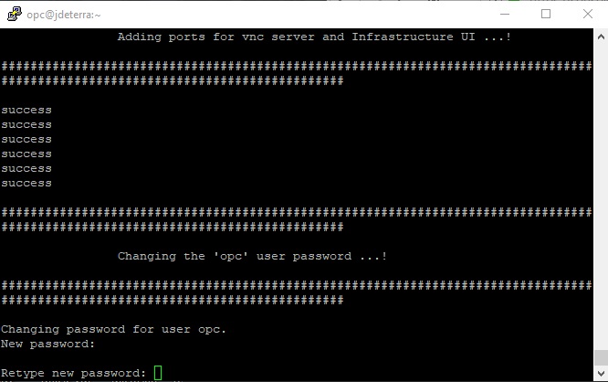 First-Time Configuration—Password for opc User
