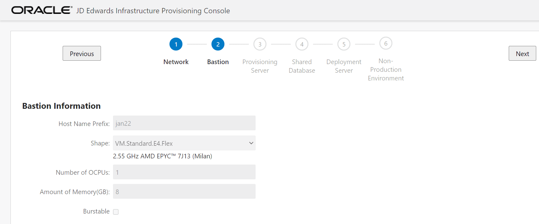Bastion Information - Example Using Optimized Flex Shape