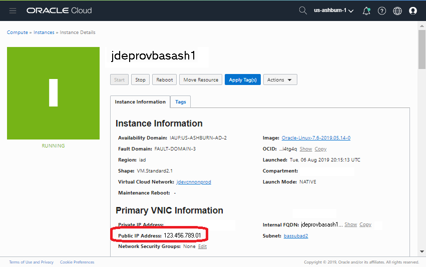 Bastion Server Public IP Address