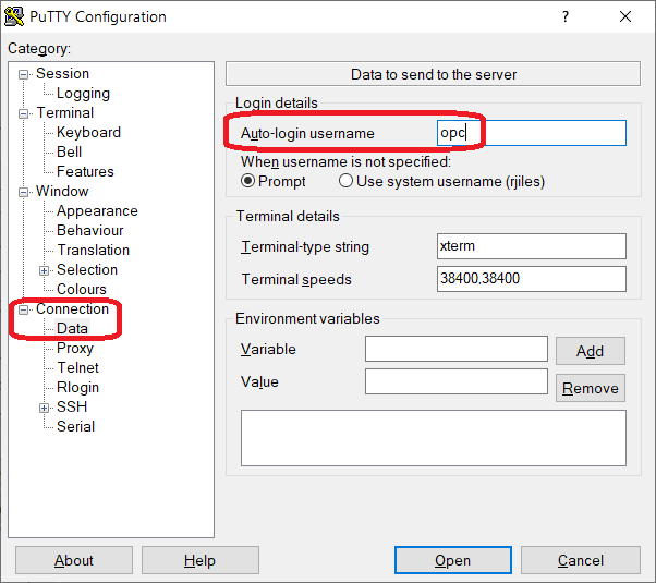 Configuration–Auto-login