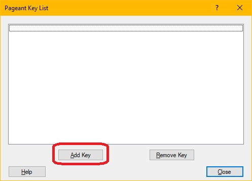 Pageant Key List - Add Key