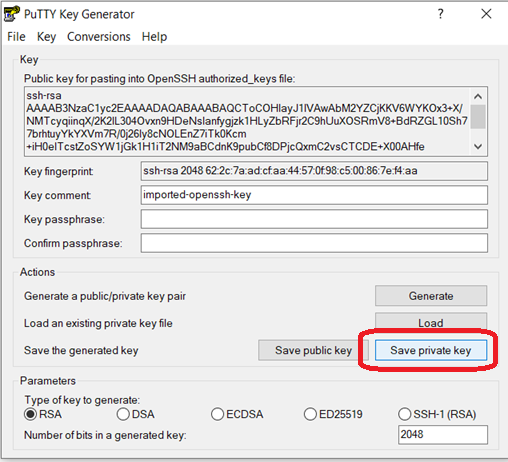 Putty - Save Private Key