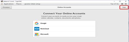 First Time Login to VNC - Online Accounts