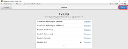 First Time Login to VNC - Typing