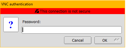 Example TigerVNC Viewer - Connection Dialog