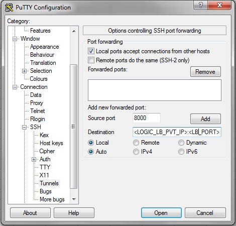 Accessing an HTML or AIS Server using a Load Balancer