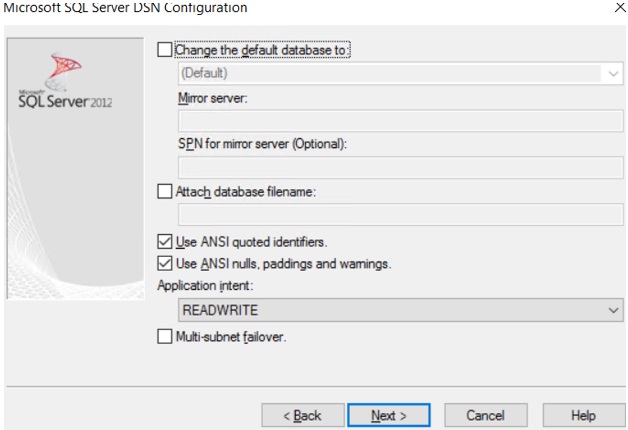 SQL Server DSN Configuration