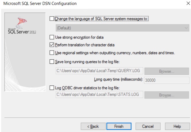 SQL Server DSN Configuration