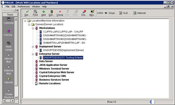 Work with Locations and Machines