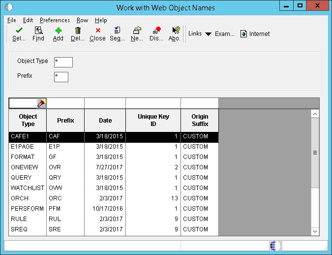 Work with Web Object Names Suffix