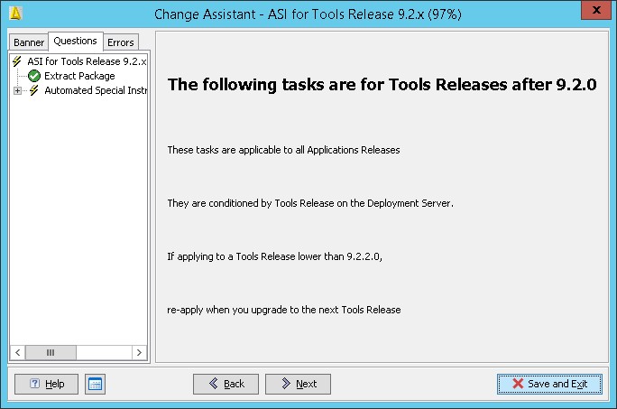 Tools Release 9.2.0 Tasks