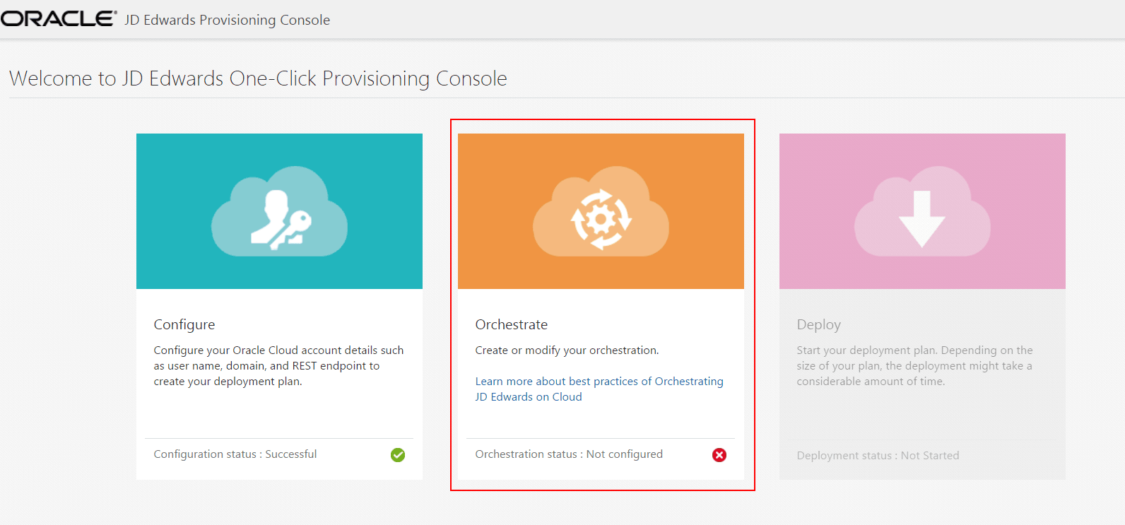 This image shows the Orchestrate tile.