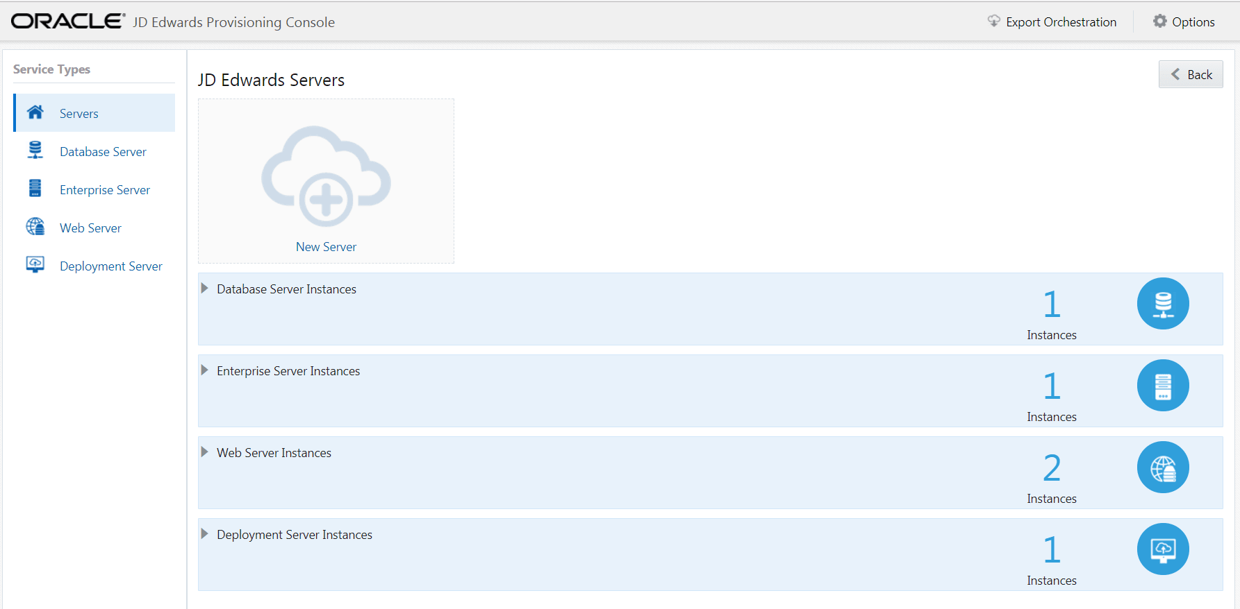 This image shows the summary of the instances provisioned during the basic deployment plan.
