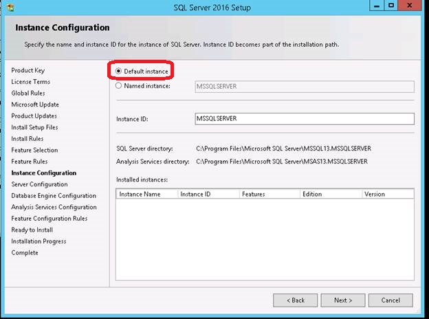 sql server default instance