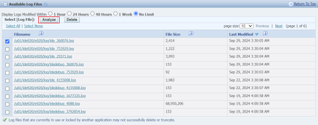 available-log-files