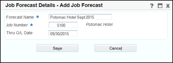 Add Job Forecast