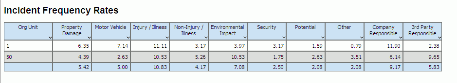 Safety Statistics.