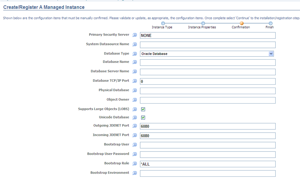 Server Manager Configuration for data access driver.