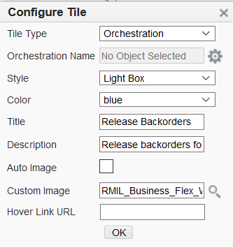 Configure Tile dialog box