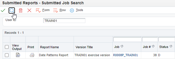 Submitted Reprots - Submitted Job Search Form