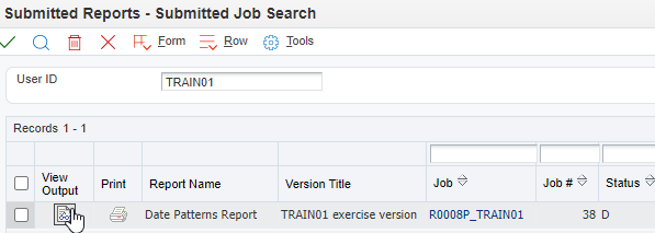 Submitted Reprots - Submitted Job Search Form