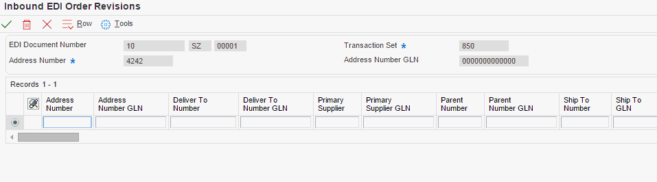 Inbound EDI Order Revisions form
