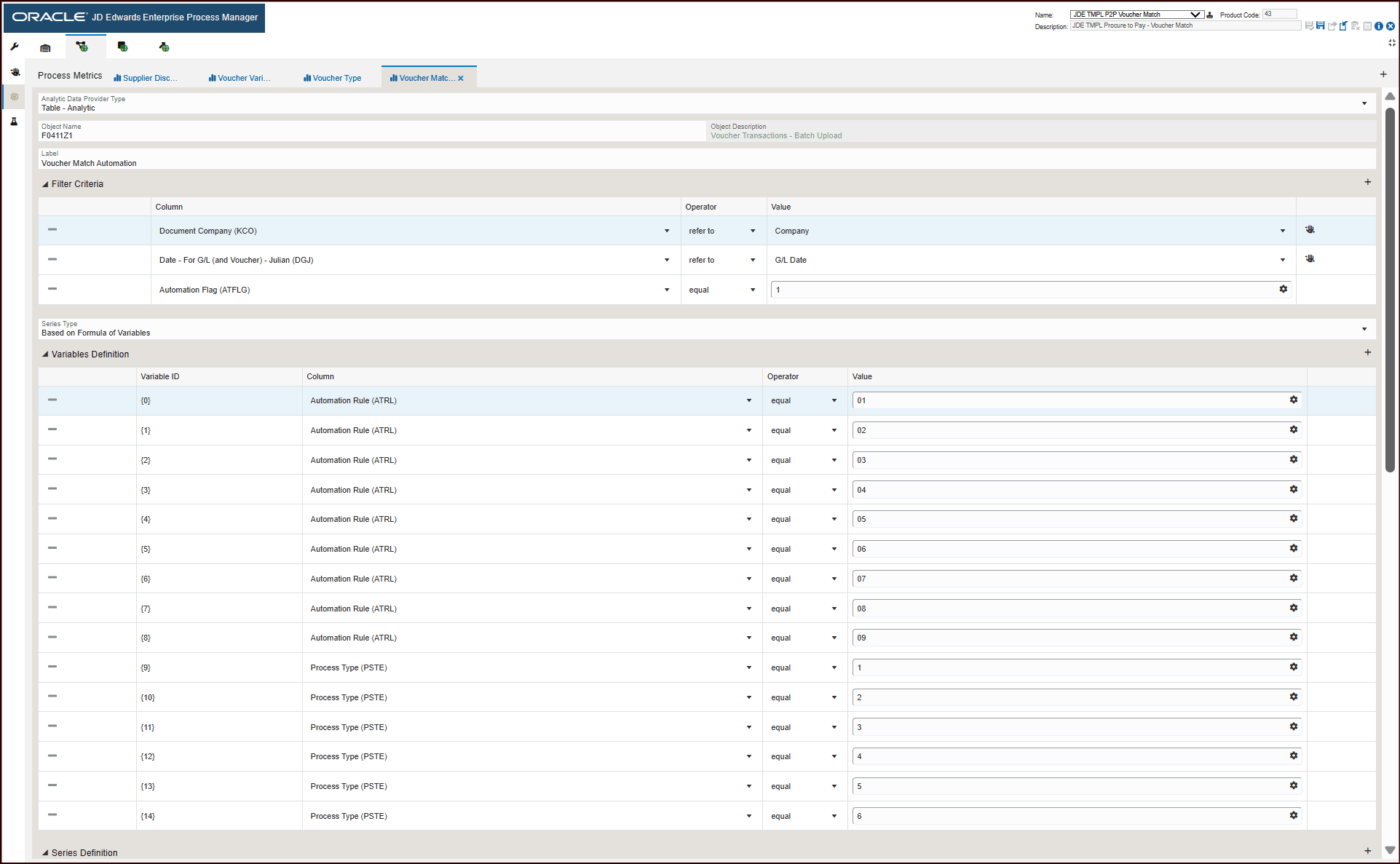 This image describes the Voucher Match tab.
