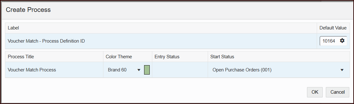 This is an image of the create process window for voucher match.