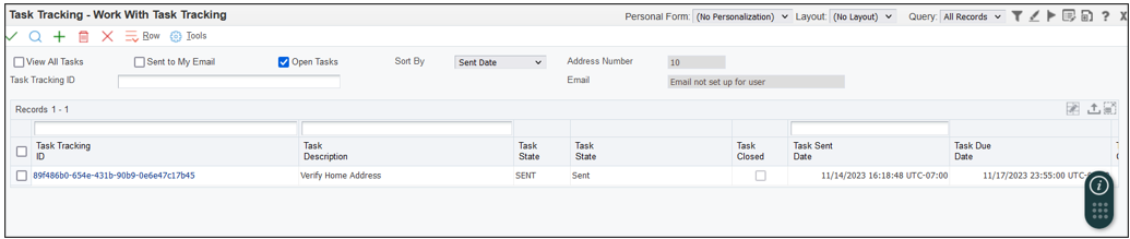 Task Tracking Window