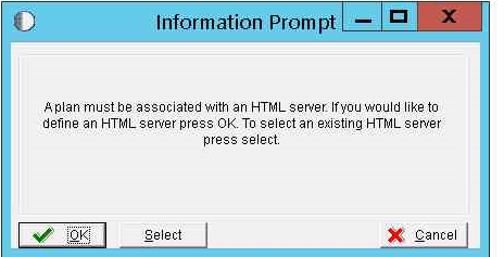 Information Prompt
                          to associate the HTML Server