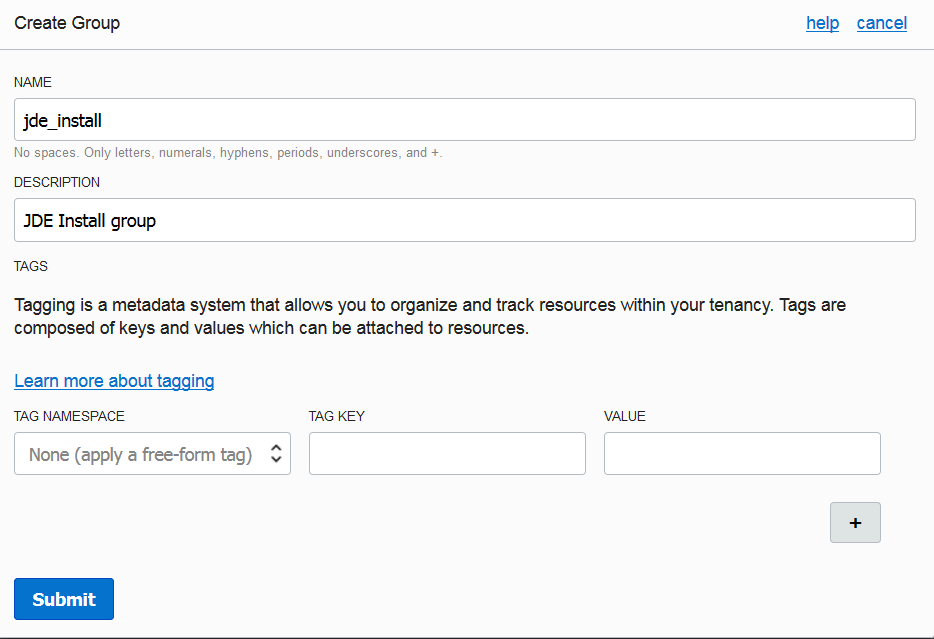Create Group Details