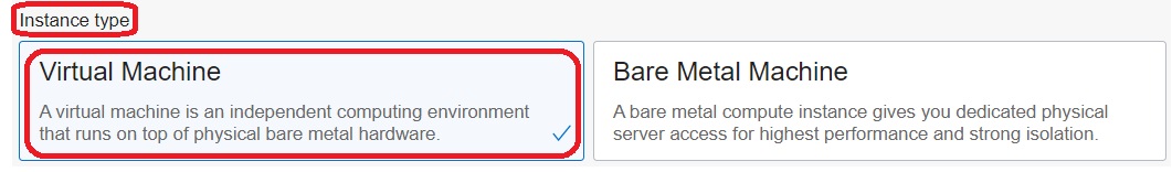 Create Compute Instance - Choose Instance Type