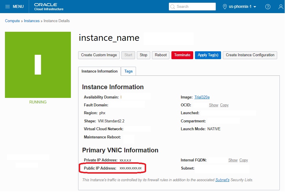 Trial Edition Instance - Public IP Address