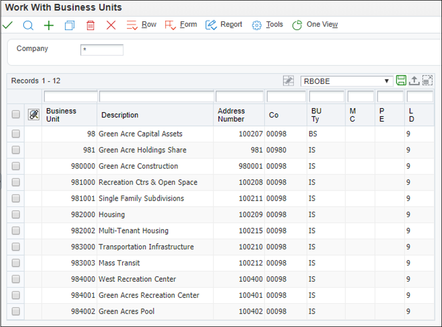 Work with Business Units