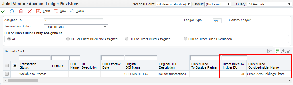 Reassigned Directly to Insider Business Unit